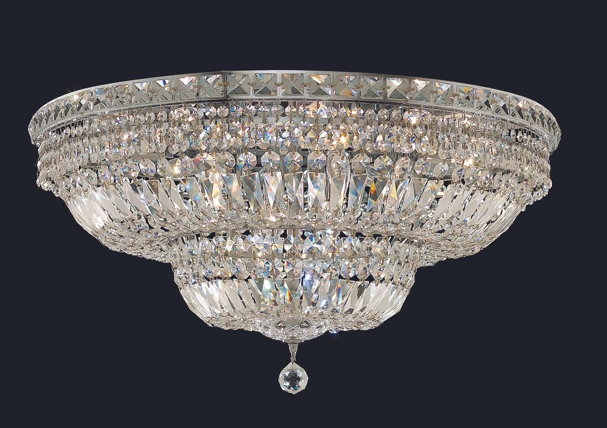 Elegant Lighting V2528F30c-Rc Tranquil 18 Light Flush Mount, Royal cut crystals - chrome
